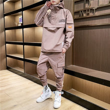Load image into Gallery viewer, 2019 Workwear jacket men's Hooded Jacket+Pants 2PC Sets  baseball  loose Pullover coat &amp; Long Pants Mens Clothing
